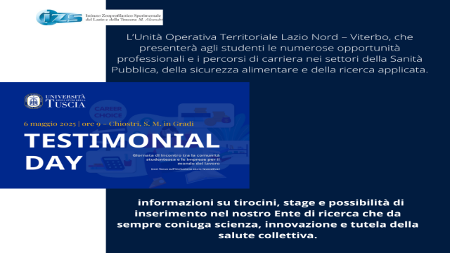 L’IZS Lazio e Toscana al Testimonial Day 2025 – Università della Tuscia